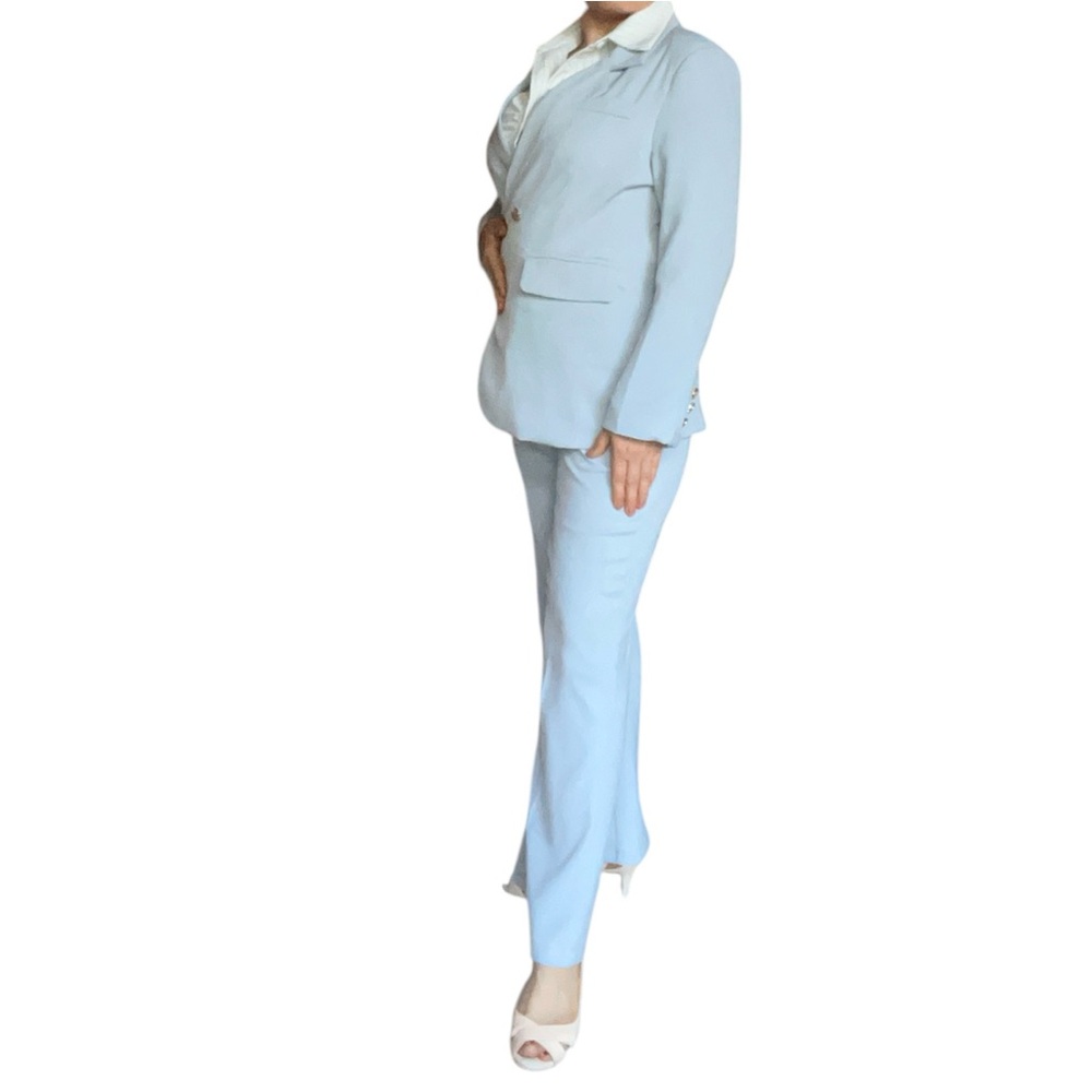 Chic Sky Blue Women's Pantsuit - Picture 3 of 11